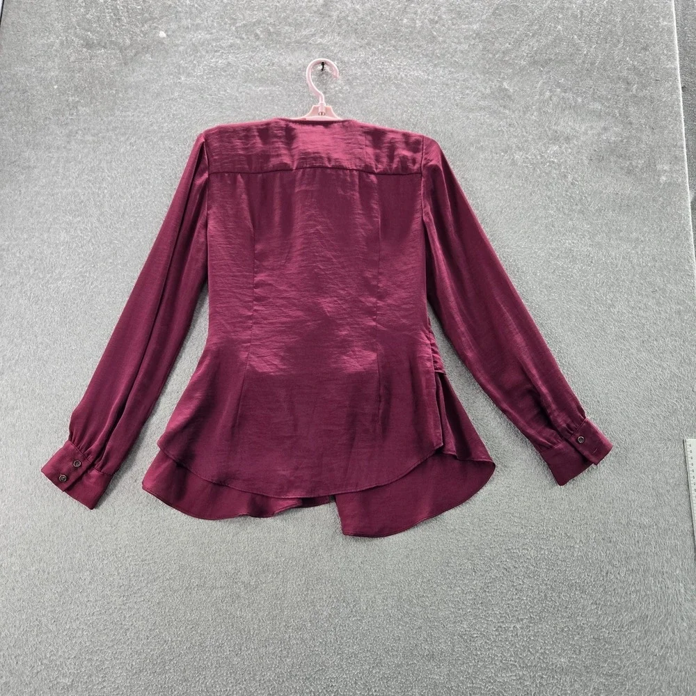 Moulinette Soeurs By Anthropologie Women Blouse US 6 Red Wrap‎ Tied